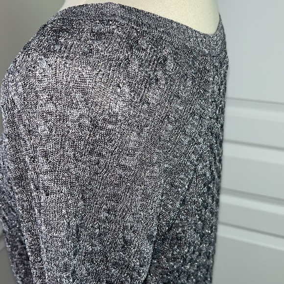 Jones New York Signature Metallic Cable-Knit Sweater - Picture 8 of 10